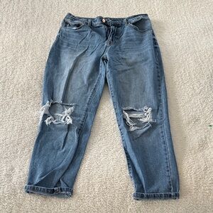 No Boundaries Blue Distressed Boyfriend Jeans